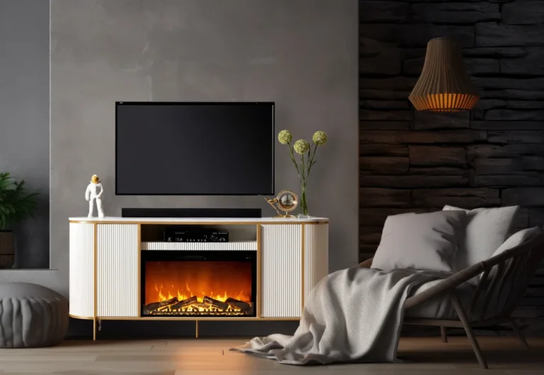 Fluted Fireplace TV Stand 13 1 | Eluminar