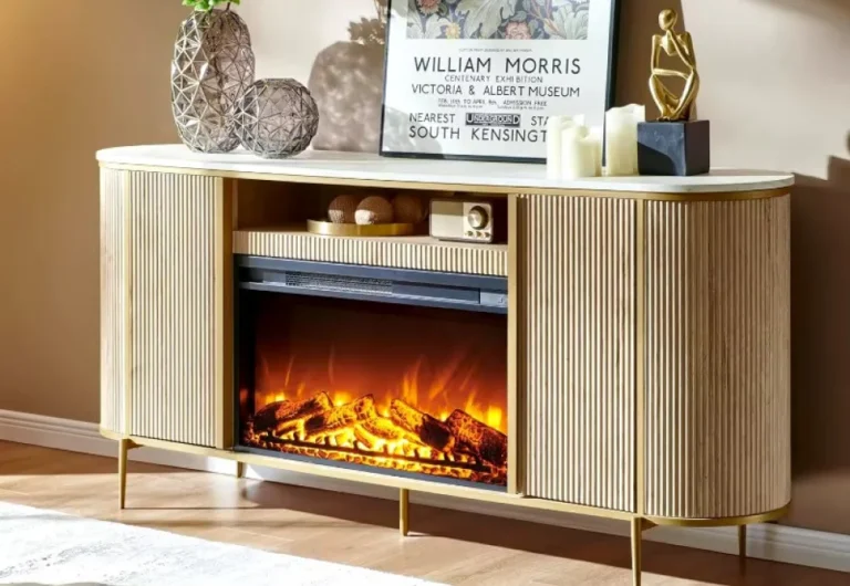 Fluted Fireplace TV Stand 2 1 | Eluminar